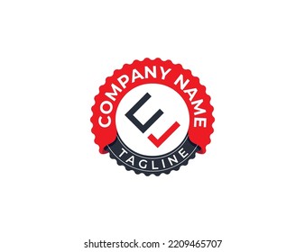 initial Letter E Check Stamp Badge Logo Concept icon sign symbol Element Design. Tick, Business Logotype. Vector illustration template