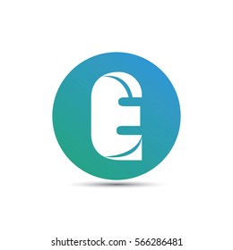 initial letter e creative circle logo typography design for brand and company identity. gradient blue color