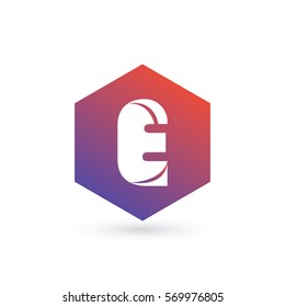 initial letter e creative geometric logo typography design for brand and company identity. gradient purple and red color