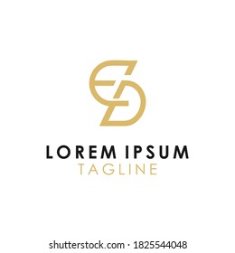 Initial letter E D ED simple luxury modern monogram logo template
