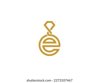 initial Letter E Diamond Logo Concept icon sign symbol Design Element. Jewelry, Jewellery Logotype. Vector illustration template