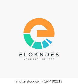initial Letter E Digital Logo Design Template. symbol process for technology digital. -vector
