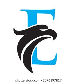 Initial Letter E Eagle Logo. Eagle Head Logo Concept For Business Company Vector Template