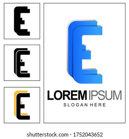 initial letter E and E, EE logo, monogram line art style, design and template