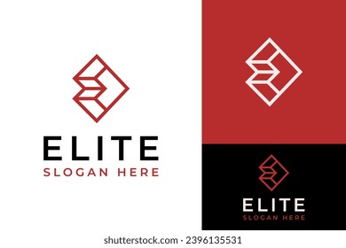 Initial Letter E Elite Estate Steel Frame Structure Logo Design Branding Template