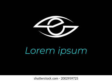 Initial Letter E for Eye Vision Logo Design Vector