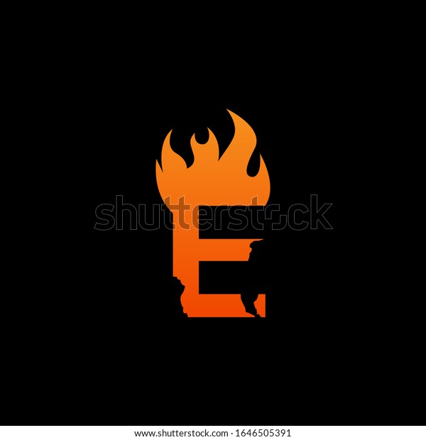 Initial Letter E Fire Flames Logo Stock Vector (Royalty Free ...