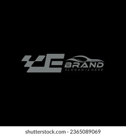 Letra inicial E Con Logotipo De Automóvil De Bandera, Logo De Letra Inicial Para El Nombre De Su Empresa, Plantilla De Logotipo Alfabeto Listo Para Su Uso, Logotipo Inicial Moderno