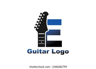 initial Letter E guitar  logo