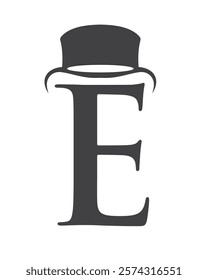 Initial Letter E Hat Logo Concept For Magic Hat Symbol Vector