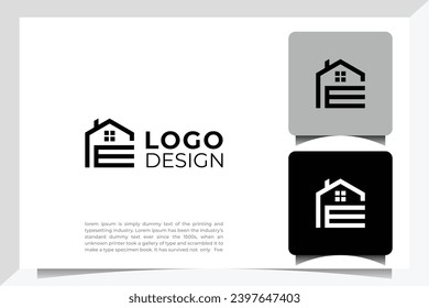 Initial letter E home house logo design. Vector illustration of home shaped for company