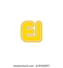 initial letter e and i. ei monogram outline logo