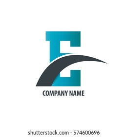 Initial Letter E Isolated Swoosh Logo