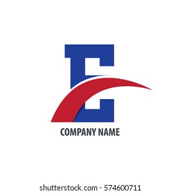 Initial Letter E Isolated Swoosh Logo