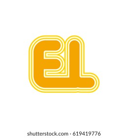 initial letter e and l. el monogram outline logo