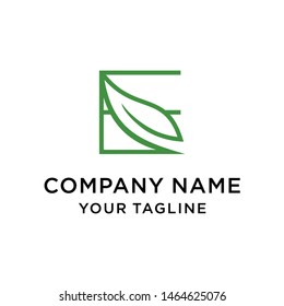 Initial letter E leaf logo design template
