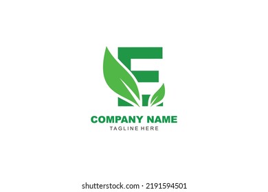 Initial Letter E Leaf Logo
