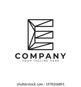 Initial Letter E line logo design. Geometric Line Style. Graphic alphabet symbol. Usable for Business and Branding Logos. Flat Vector Logo Design Ideas Template Element.