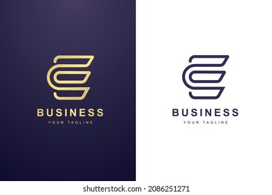 Logotipo de la carta inicial E para empresas o empresas de medios.