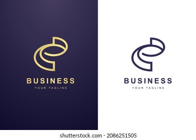 Logotipo de la carta inicial E para empresas o empresas de medios.