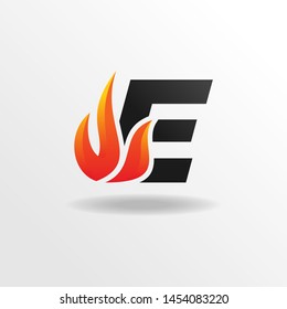 Initial Letter E Logo Design Fire Stock Vector (Royalty Free ...