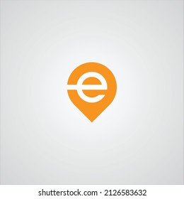 initial letter E logo design. Food Point Logo Design Template.