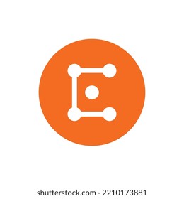 Initial letter E logo design, E letter technology logo icon vector