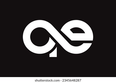 Initial letter a e logo design template creative and professional infinity logo on black background
