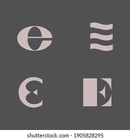 Initial letter E logo icon and monogram design elements vector