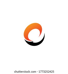 initial letter e logo, line art style design template