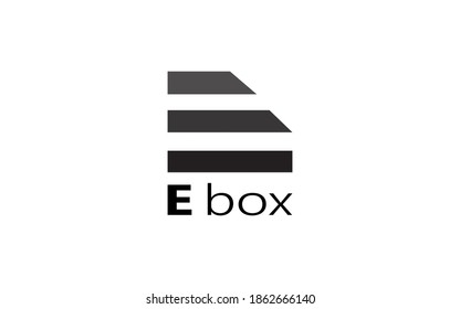 Initial Letter E Logo, monogram style e box three strip, design vector icon illustration.