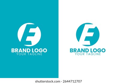 Logótipo inicial da letra E. Adequado para logotipos de empresas e marcas. Elemento de modelo de design de logotipo de vetor plano.