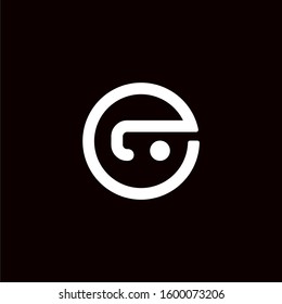 Initial letter e logo template with boy head simplicity illustration in flat design monogram symbol