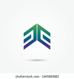 initial letter E E logo template, alphabet icon vector, 