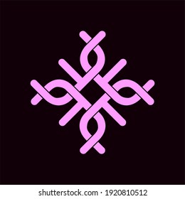 Initial letter E logo template with geometric sacred line art illustration in flat design monogram symbol