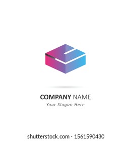initial letter e logo Vector of modern paper style