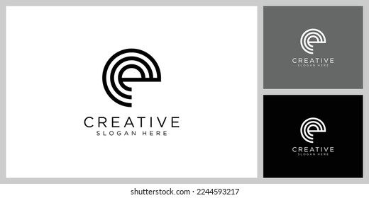 initial letter e logo vector design template