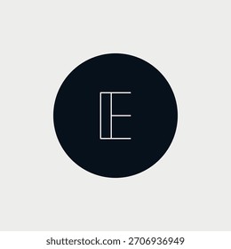 Letra inicial E Diseño de logotipo minimalista. Ilustración vectorial.