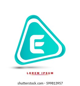 Initial letter E. Modern concept and elegant typographic . Gradient blue