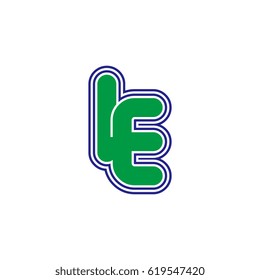initial letter i and e. ie monogram outline logo