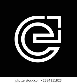 Initial Letter E, with monogram style, simple abstract flat logo vector. 