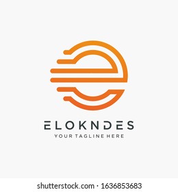 initial letter E motion logo design with speed element. symbol evolution for technology digital. -vector
