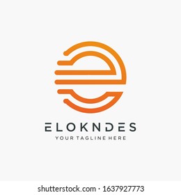 initial letter E motion logo design with speed element. symbol evolution for technology digital. -vector
