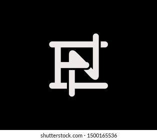Initial letter E and N, EN, NE, overlapping interlock logo, monogram line art vintage style on black background