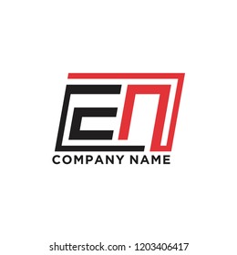 Initial letter E N logo template vector