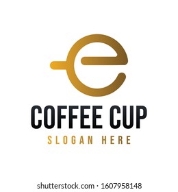 Initial letter E O coffee cup Modern Logo Ideas. Inspiration logo design. Template Vector Illustration. Isolated On White Background