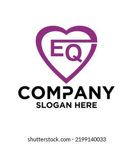 Initial letter e q logo vector design template