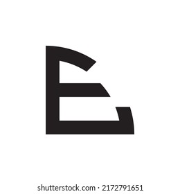 Initial Letter E Quarter Circle Logo