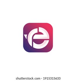 Initial Letter E and R icon, er, app icon, vector design template