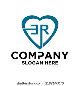 Initial letter e r logo vector design template